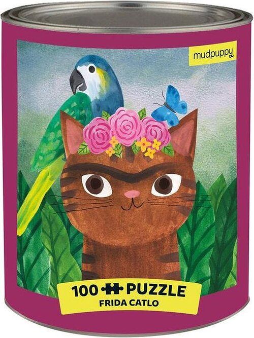 Foto van Frida catlo artsy cats puzzle tin (100 piece) - puzzel;puzzel (9780735362871)
