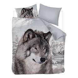 Foto van Snoozing winter wolf - dekbedovertrek - lits-jumeaux - 260x200/220 cm - multi kleur