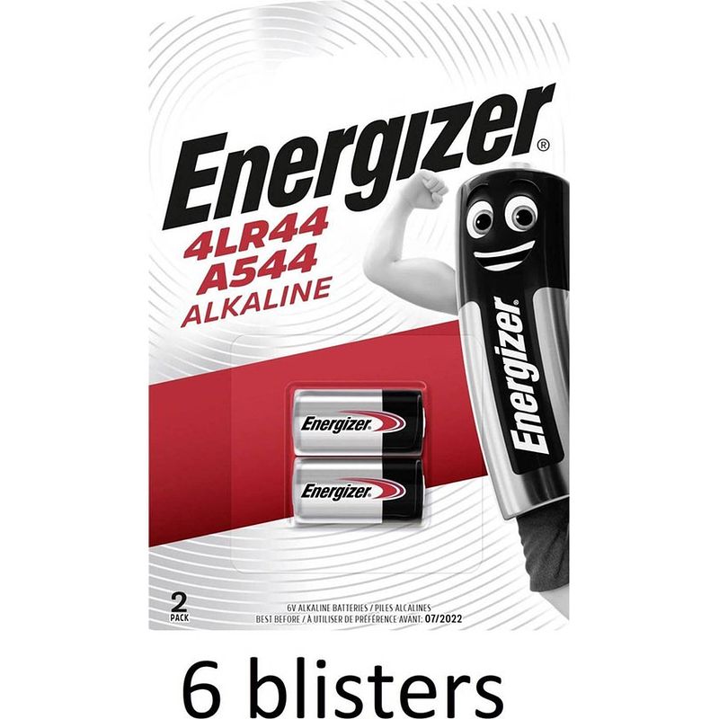 Foto van 12 stuks (6 blisters a 2 st) alkaline battery 4lr44 6 v