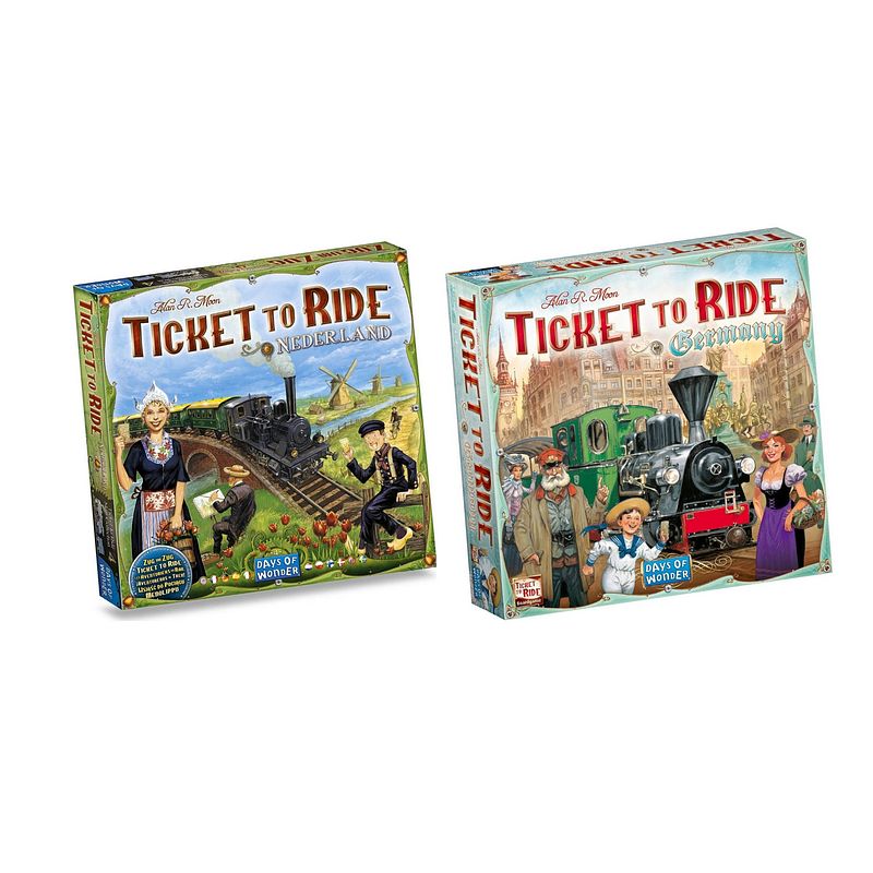 Foto van Ticket to ride spellenbundel - 2 stuks - uitbreidingen - nederland & duitsland