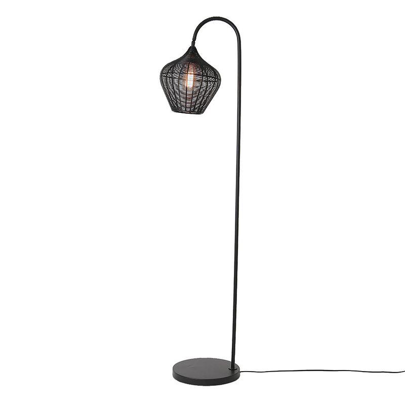 Foto van Light & living alvaro vloerlamp draad kap zwart