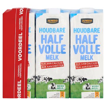 Foto van Jumbo houdbare halfvolle melk voordeelverpakking 6 x 1l