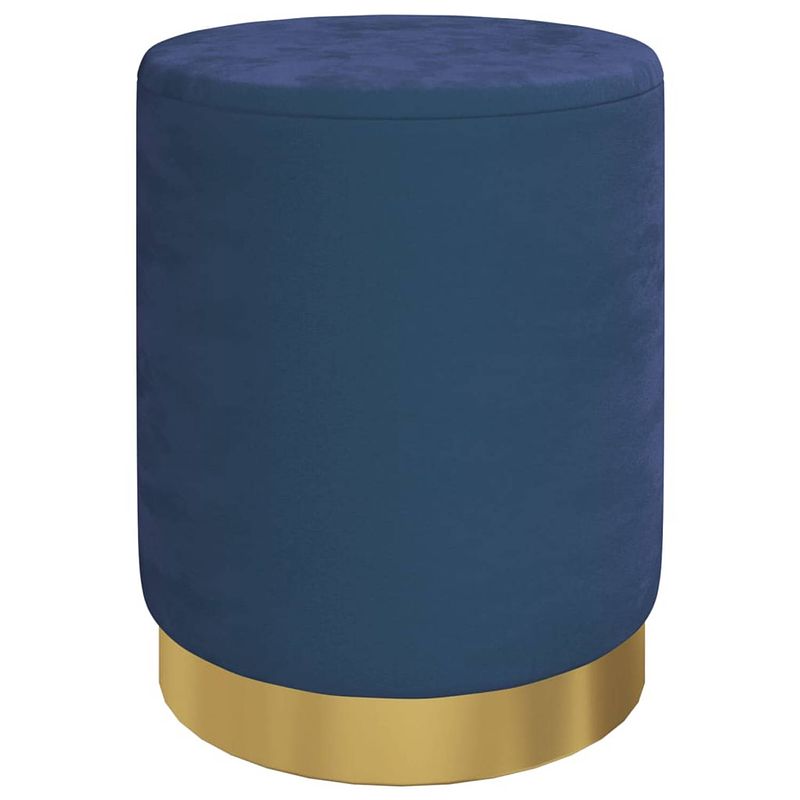 Foto van Vidaxl hocker met opbergruimte rond fluweel blauw