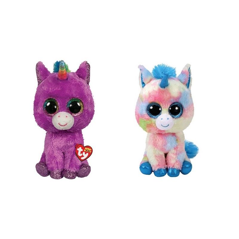 Foto van Ty - knuffel - beanie buddy - rosette unicorn & blitz unicorn