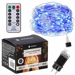 Foto van Kerstverlichting 30 m + 3 m snoer 300 led inclusief afstandsbediening blauw