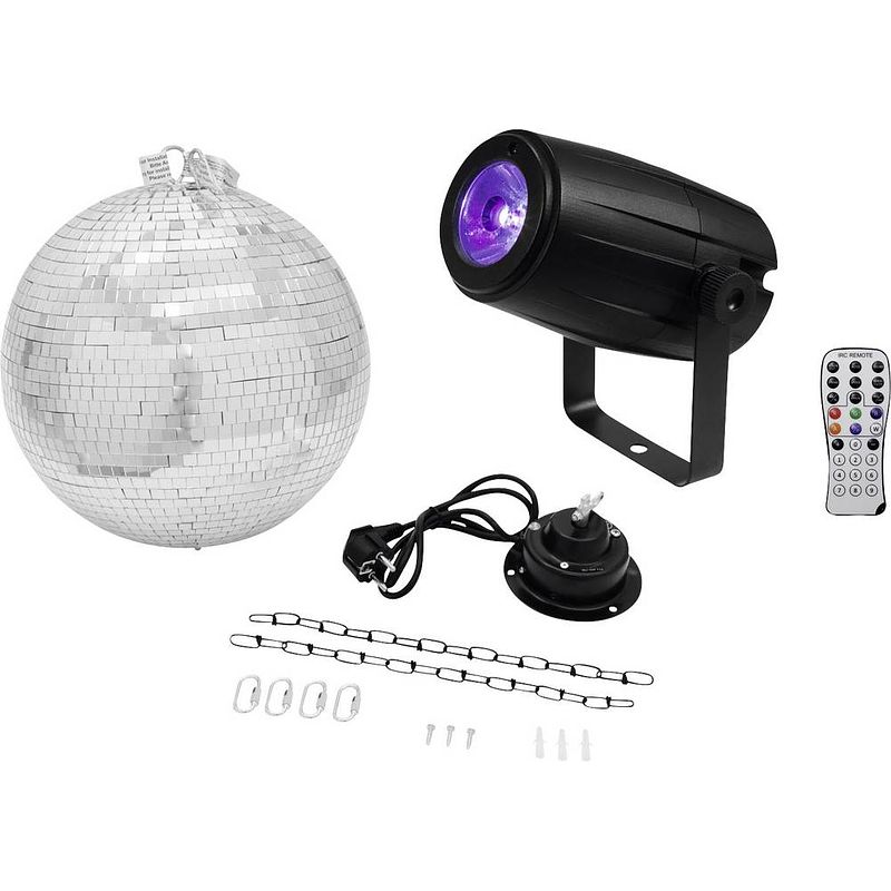 Foto van Eurolite led spiegelbolset met motor, met led-verlichting 30 cm