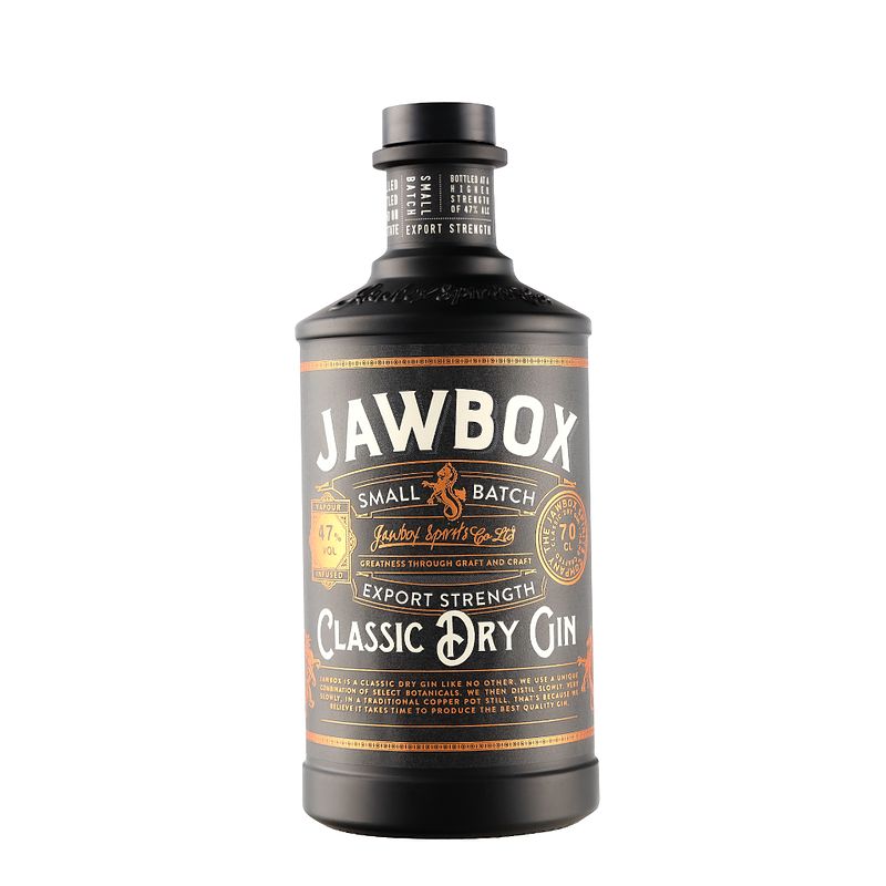 Foto van Jawbox small batch export strength 70cl gin