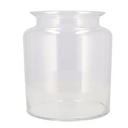 Foto van Dk design bloemenvaas melkbus fles model milky - transparant glas - d19 x h19 cm - vazen