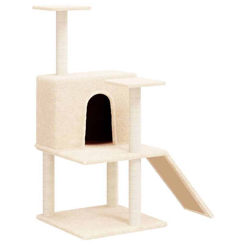 Foto van The living store kattenmeubel - alles-in-één - 78 x 47 x 109 cm - pluche en sisal