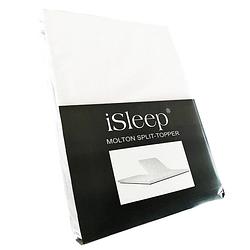 Foto van Isleep molton topper single split - wit - 140x200