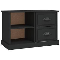 Foto van The living store tv-kast - trendy - meubel - 73x35.5x47.5 cm - zwart - bewerkt hout