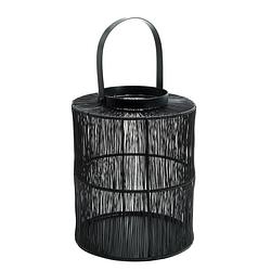 Foto van Ptmd orise black iron lantern round wire powder coateds