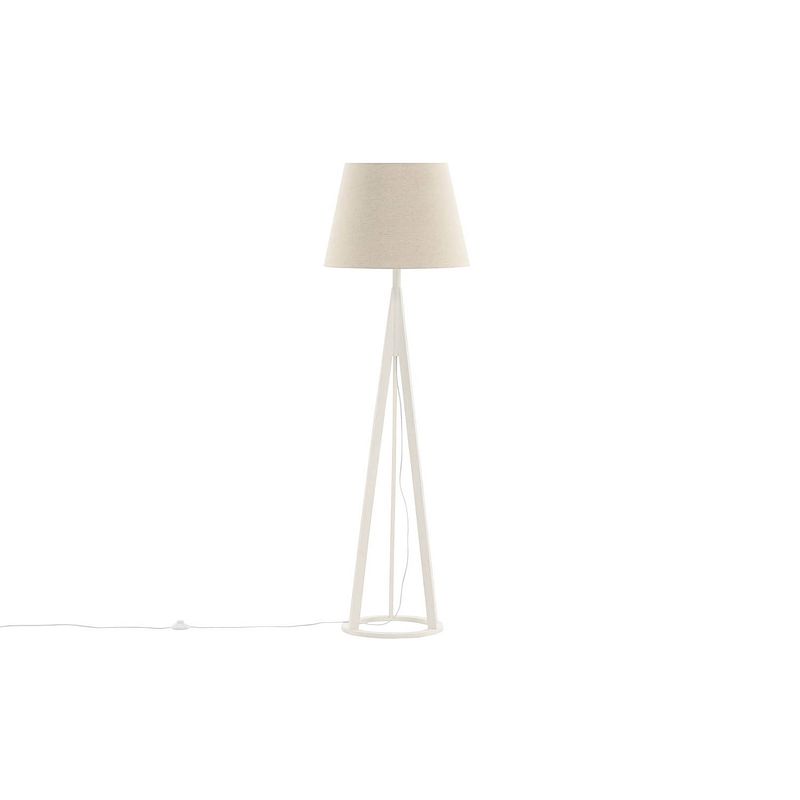 Foto van Kona verlichting vloerlamp 51x51x160cm stof beige, wit.