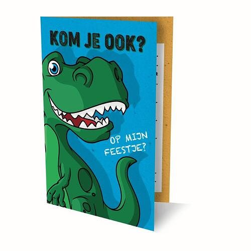 Foto van Uitnodigingen dinosaurus pk 894 / 6x3,95 - fsc mix credit - paperback (8712048316563)