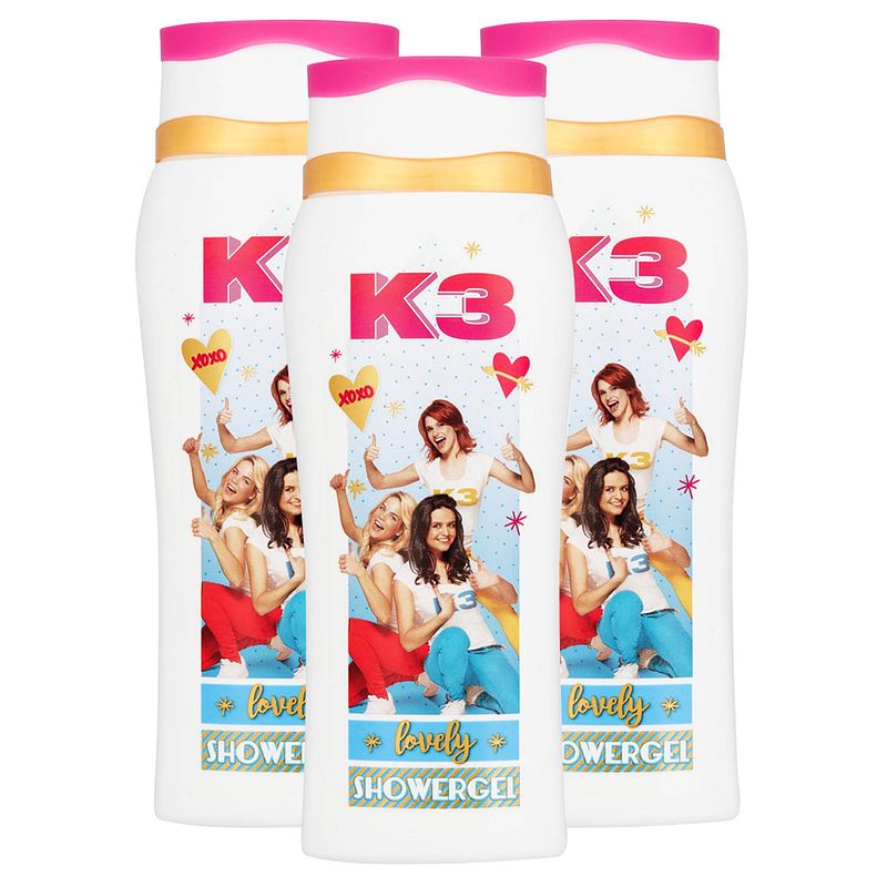 Foto van Studio 100 - k3 - bad & wasgel - 3 x 250 ml - voordeelpack