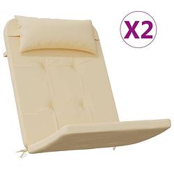 Foto van The living store adirondack stoelkussen - 126 x 58 x 4.5 cm - beige - waterafstotend