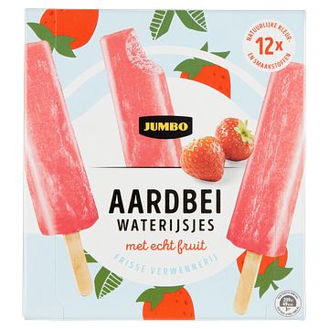 Foto van Jumbo aardbei waterijsjes met echt fruit 10 x 50g