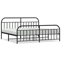 Foto van The living store bedframe - klassiek - metalen constructie - 207 x 206 x 100 cm - zwart