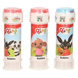 Foto van 3x bing konijn bellenblaas flesjes met bal spelletje in dop 60 ml voor kinderen - bellenblaas