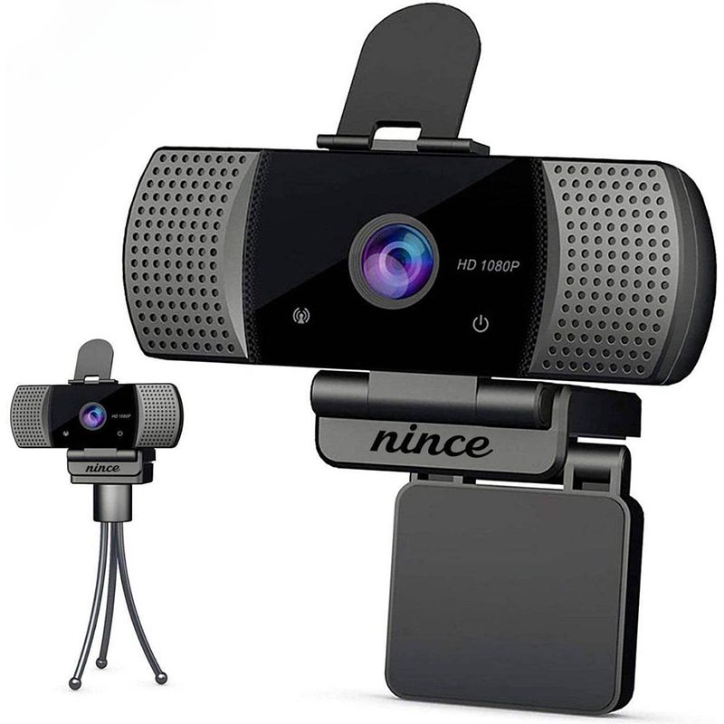 Foto van Nince autofocus webcam van hoge kwaliteit 2021 model full hd 1080p - webcam voor pc / laptop - met microfoon