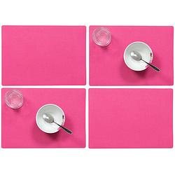 Foto van Set van 6x stuks stevige luxe tafel placemats plain fuchsia roze 30 x 43 cm - placemats