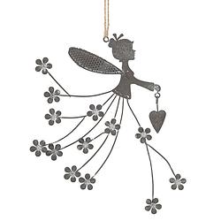 Foto van Clayre & eef decoratie hanger fee 20 cm grijs ijzer grijs