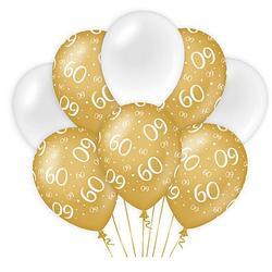 Foto van Paper dreams ballonnen 60 jaar dames latex goud/wit