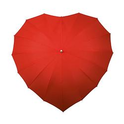 Foto van Impliva paraplu hartvormig handopening 110 cm rood