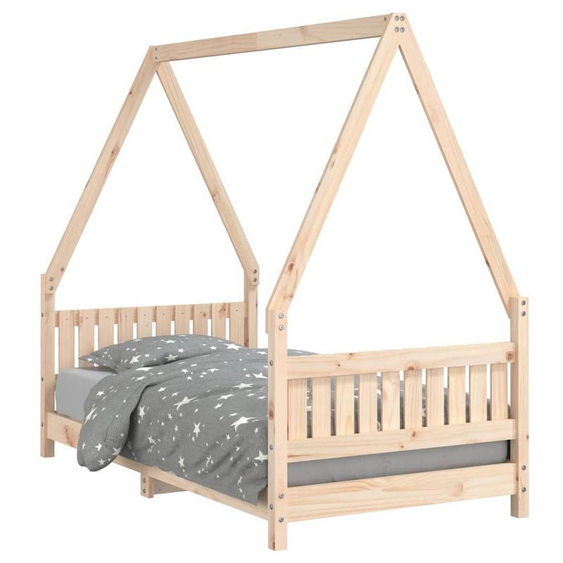 Foto van Vidaxl kinderbedframe 80x160 cm massief grenenhout