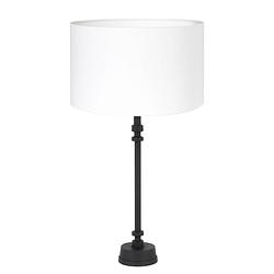 Foto van Light & living howell tafellamp zwart met witte kap