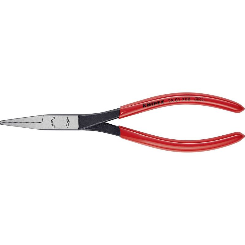 Foto van Knipex 28 01 200 elektronica en fijnmechanica platte tang recht 200 mm