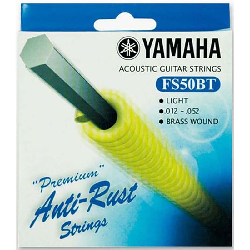 Foto van Yamaha fs50bt brass light anti-roest 012 - 052 western gitaar snarenset