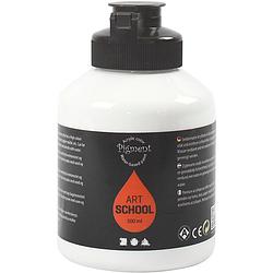 Foto van Packlinq pigment art school. wit. dekkend. 500 ml/ 1 fles