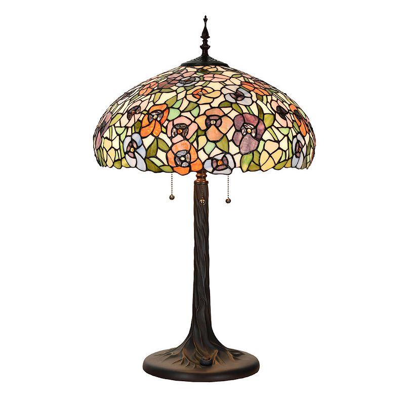 Foto van Lumilamp tiffany tafellamp ø 46x72 cm groen glas tiffany bureaulamp groen tiffany bureaulamp