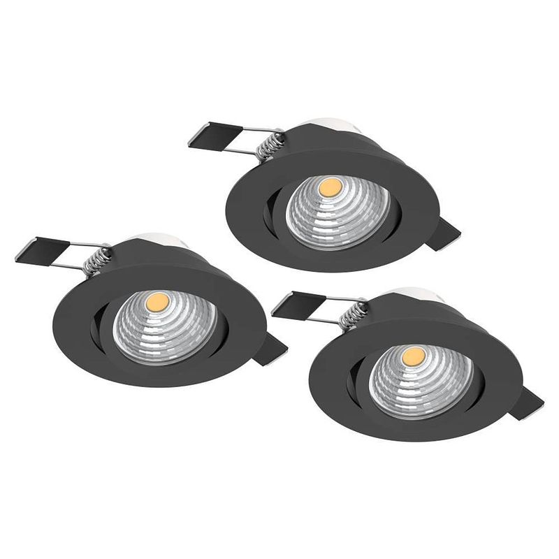 Foto van Eglo saliceto inbouwlamp - led - ø 12.0 cm - zwart