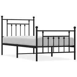 Foto van Vidaxl bedframe met hoofd- en voeteneinde metaal zwart 80x200 cm