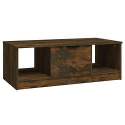 Foto van The living store salontafel - gerookt eiken - 102 x 50 x 36 cm - opbergruimte