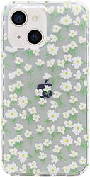 Foto van Bluebuilt white blossom soft case apple iphone 13 back cover transparant