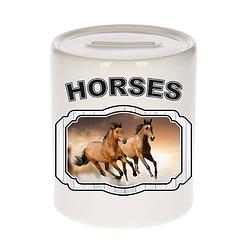 Foto van Dieren bruin paard spaarpot - horses/ paarden spaarpotten kinderen 9 cm - spaarpotten
