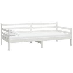 Foto van The living store logeerbed grenenhout wit - 204x98x70 cm - gelat design