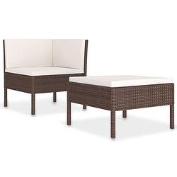 Foto van Vidaxl 2-delige loungeset met kussens poly rattan bruin