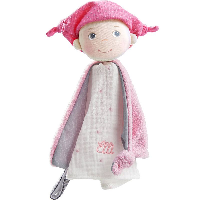 Foto van Haba knuffeldoekje elli 22 cm katoen/polyester roze