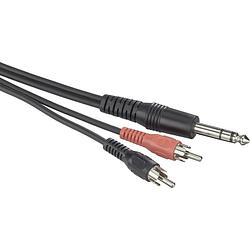 Foto van Paccs paccs audio adapterkabel [2x cinch-stekker - 1x jackplug male 6,3 mm] 3.00 m zwart