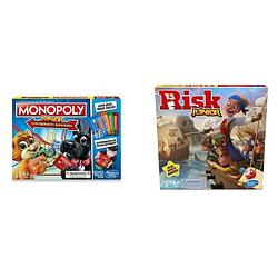 Foto van Spellenbundel - 2 stuks - monopoly junior elektronisch bankieren & risk junior