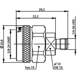 Foto van Telegärtner j01027t0018 j01027t0018 coaxiale adapter n-stekker - sma-bus 1 stuk(s)