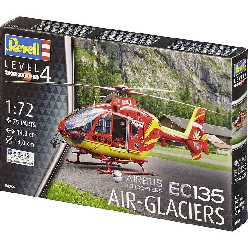 Foto van Revell 04986 airbus ec-135 air-glaciers helikopter (bouwpakket) 1:72