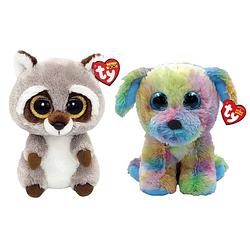 Foto van Ty - knuffel - beanie boo's - racoon & max dog