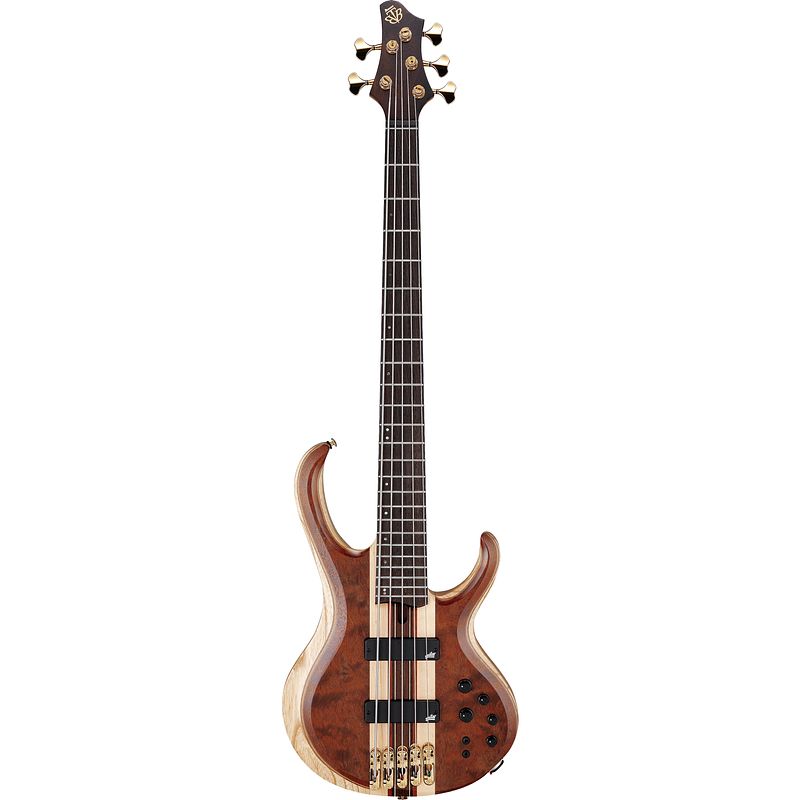 Foto van Ibanez btb1835 premium natural shadow low gloss 5-snarige elektrische basgitaar met gigbag