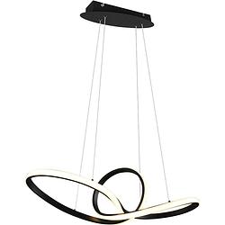 Foto van Led hanglamp - trion sonso - 28w - warm wit 3000k - dimbaar - rond - mat zwart - aluminium