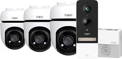 Foto van Tp-link tapo c500 3-pack + smart battery video doorbell d230s1